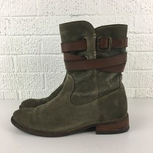 Frye Shirley Short taupe suede boots 77735